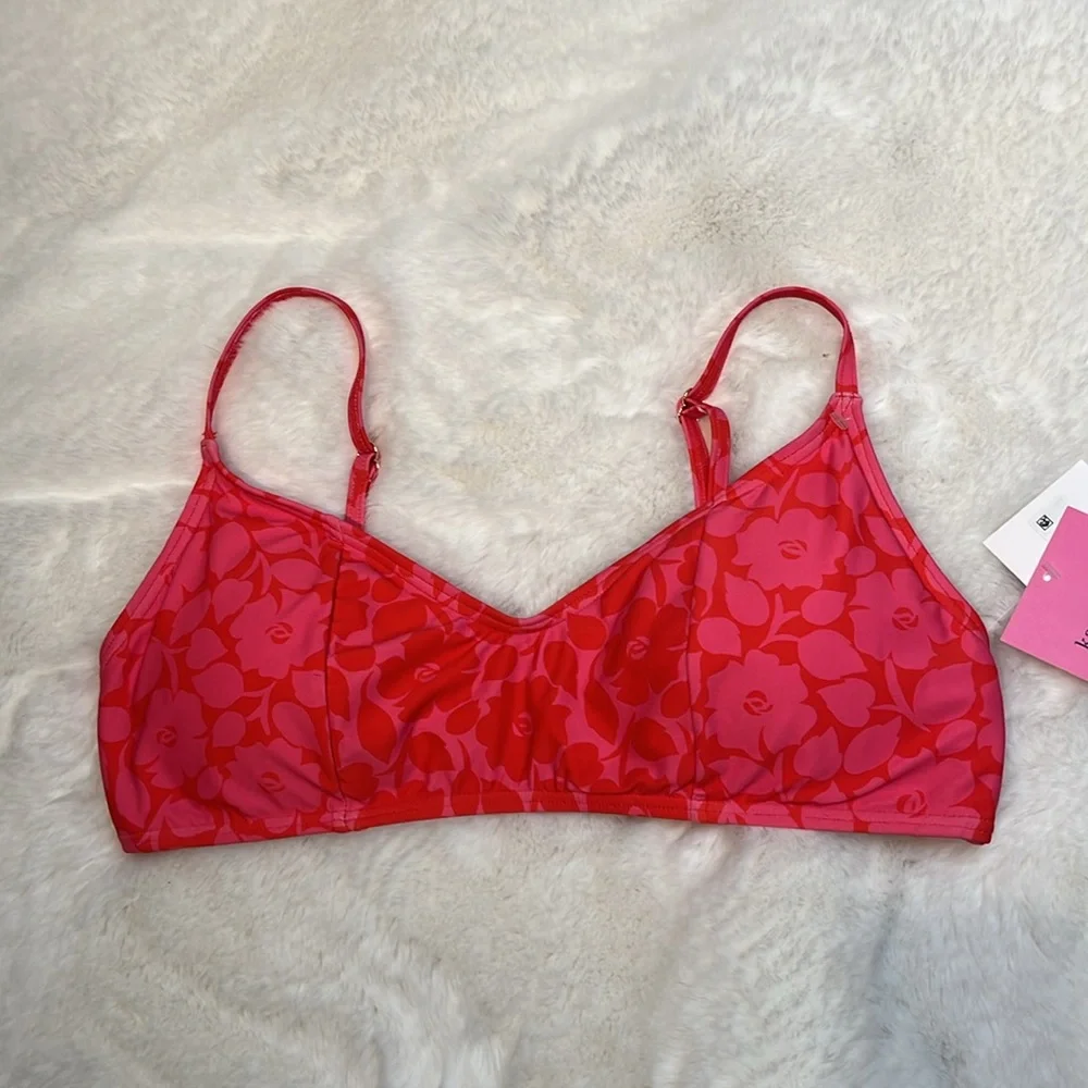Kate Spade Flame Scarlett Bikini Top size‎ L NWT
